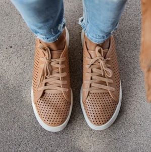 NWOT Vici Faux Leather Perforated Sneakers